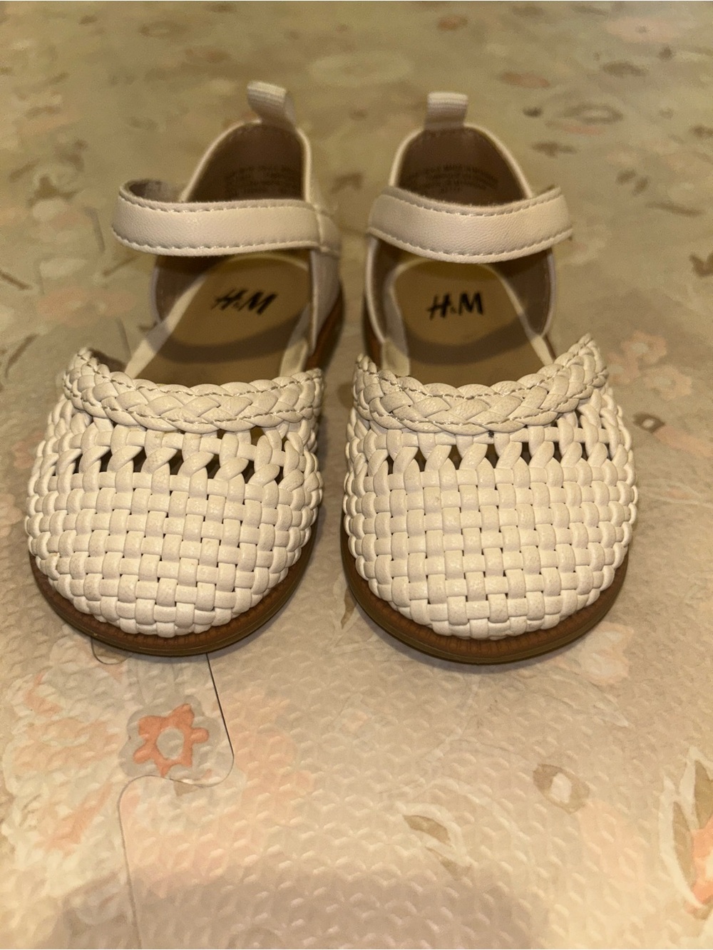 H&M Kids White Woven Mary Jane Sandals